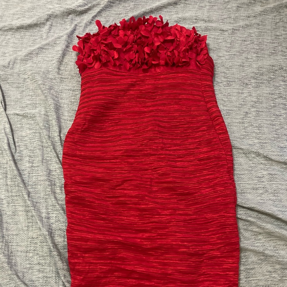 Red body wrap dress
